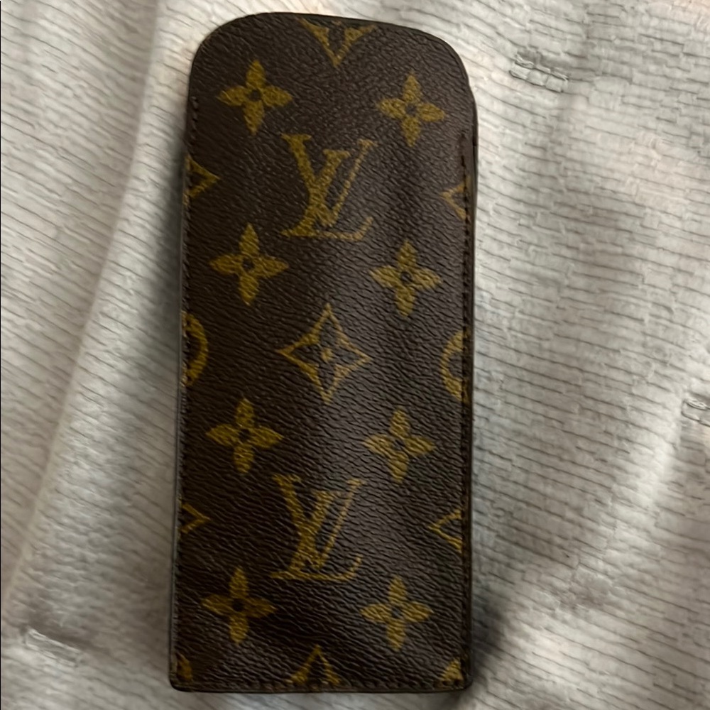 Inspired Brown and Gold Monogram Glasses Case